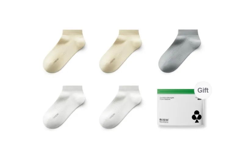 YOUKESHU Ankle Socks Men's Shopping Bag 5 Pack-6