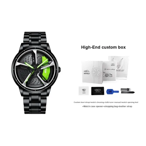 SVJ Wheel Collection Кварцевый механизм нержавеющая сталь ремешок часы мужские черный циферблат A2051G002