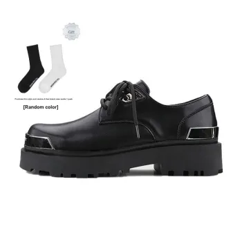 HANQIAORIJI Future Series Big Head Derby Casual Shoes Unisex Black