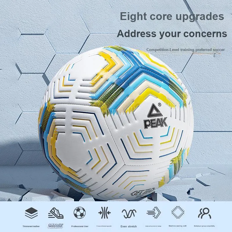 PEAK Size 4 5 Size Soccer Machine Stitched Soccer Ball Unisex Yellow White-4
