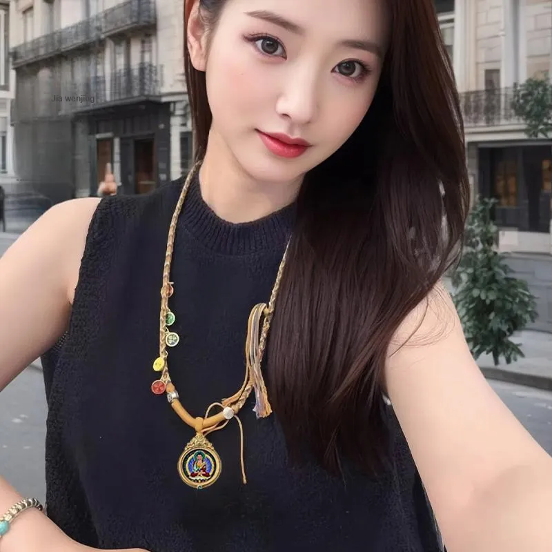Jade Linmen Alloy Necklaces Unisex-4