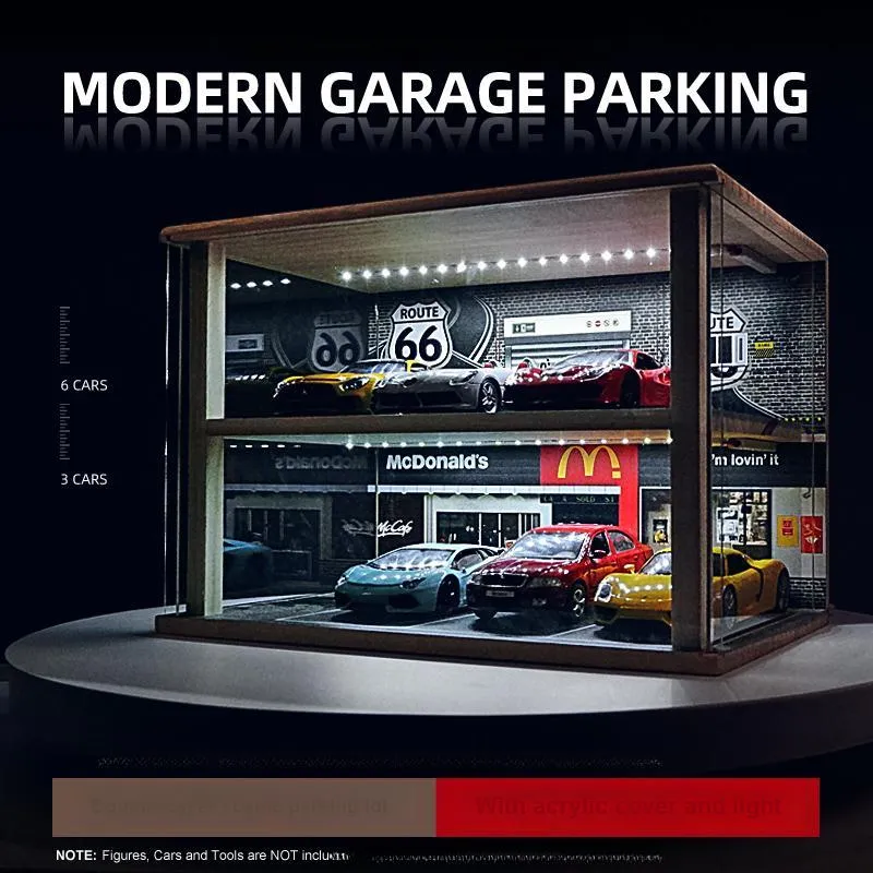 Kavi Underground Parking Lot Dust Resistant Storage Alloy Car 1 24 Model Accessories-1