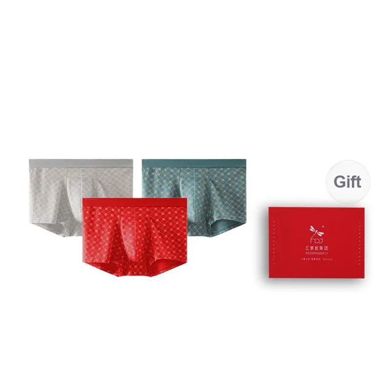 RED DRAGONFLY Cotton Panties Men's 3 Pack Gift Box Set-15