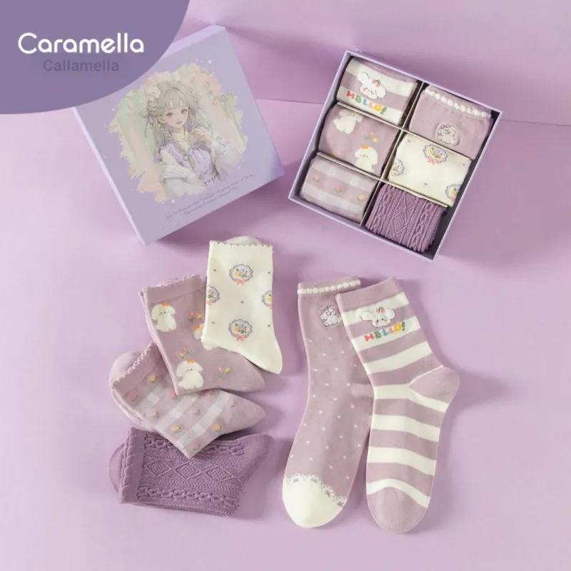 Caramella Mid Calf Socks Women's 6 Pack-12