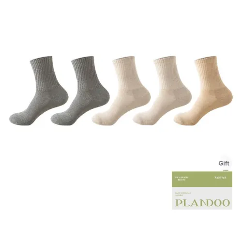 PLANDOO Mid Calf Socks Men's Shopping Bag 5 Pack