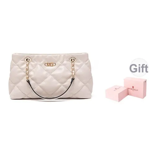 Montagut Овчина Сумка с цепочкой Сумка на плечо Стандартная Женская Экрю Светло-зеленый Каменно-серый Желудь Iced Кофе Желтый Черный