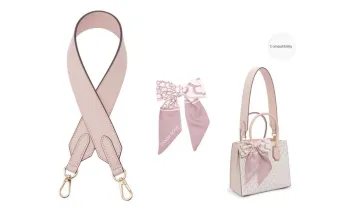 GUYI Microfiber Metal Bag Accessory Silk Scarf Women's Black/Pink