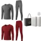 2-Piece Underwear Set (Dark Heather Gray+Burgundy) 100% cotton, Breathable/3A Antibacterial/Classic Crew Neck
