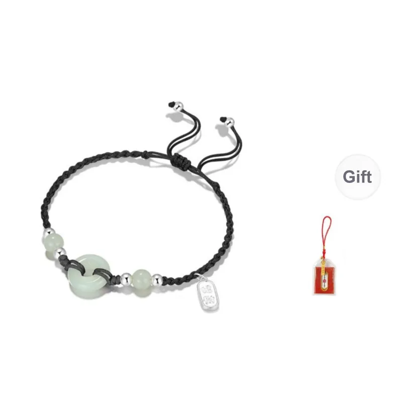 LUXLINE Bracelets Pale Greenish White Jade Unisex-5