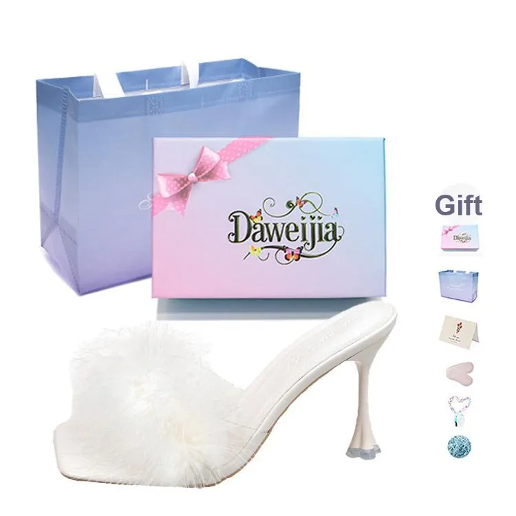 Dawei's House Rubber Sole Slip Resistant Slide Slippers Women's Gift Box Set-6