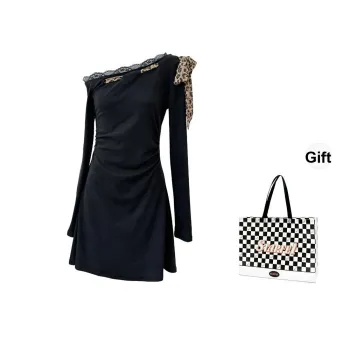STARFEI Long-Sleeved Dresses Women's Black