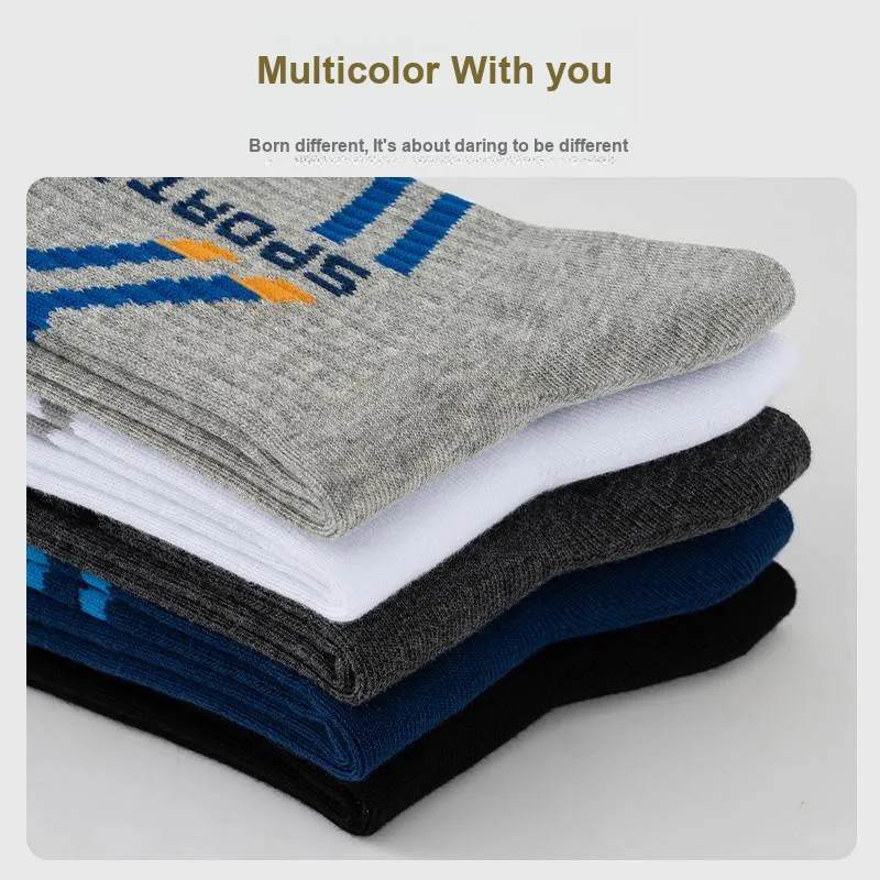 MIIOW Mid Calf Socks Men's 5 Pack-8