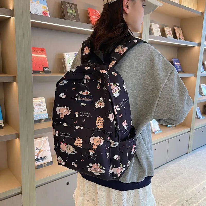 KAMLUI Nylon Backpack Women's White/Black/Pink/Khaki-9