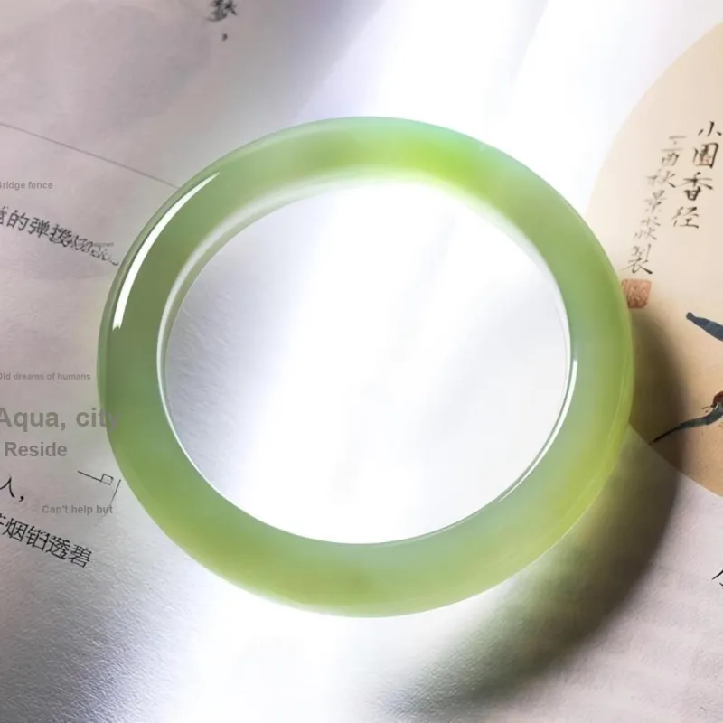 Artisan Lock Heart Jade Hetian Jade Bangles Green Jade Unisex-4