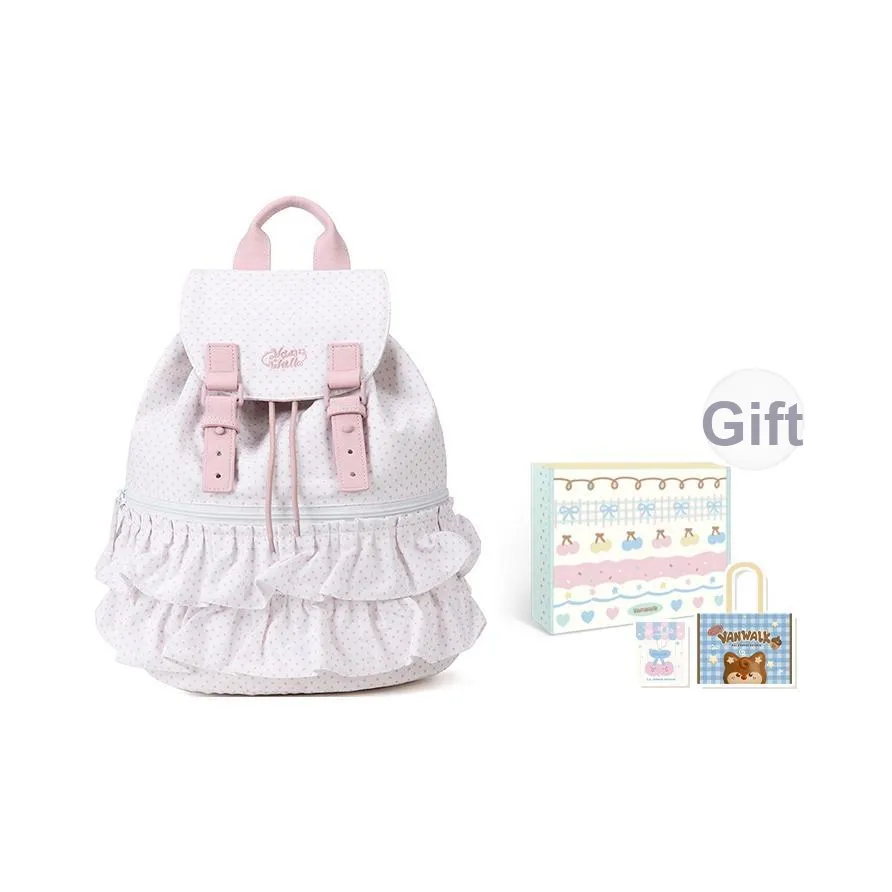 VANWALK Полиэстер Рюкзак Большой Женский Гороховый узор Молочный Белый Гороховый узор Черный Гороховый узор Серый