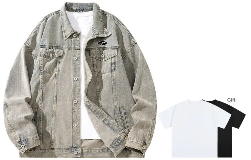 A.X.S.K Denim Jacket Unisex Comes With Short Sleeved Shirt-25