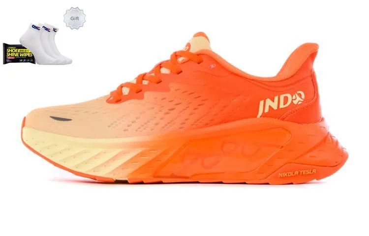 JNDO Low Top Tesla Valve Breathing Technology Running Shoes Unisex Vibrant Orange-0