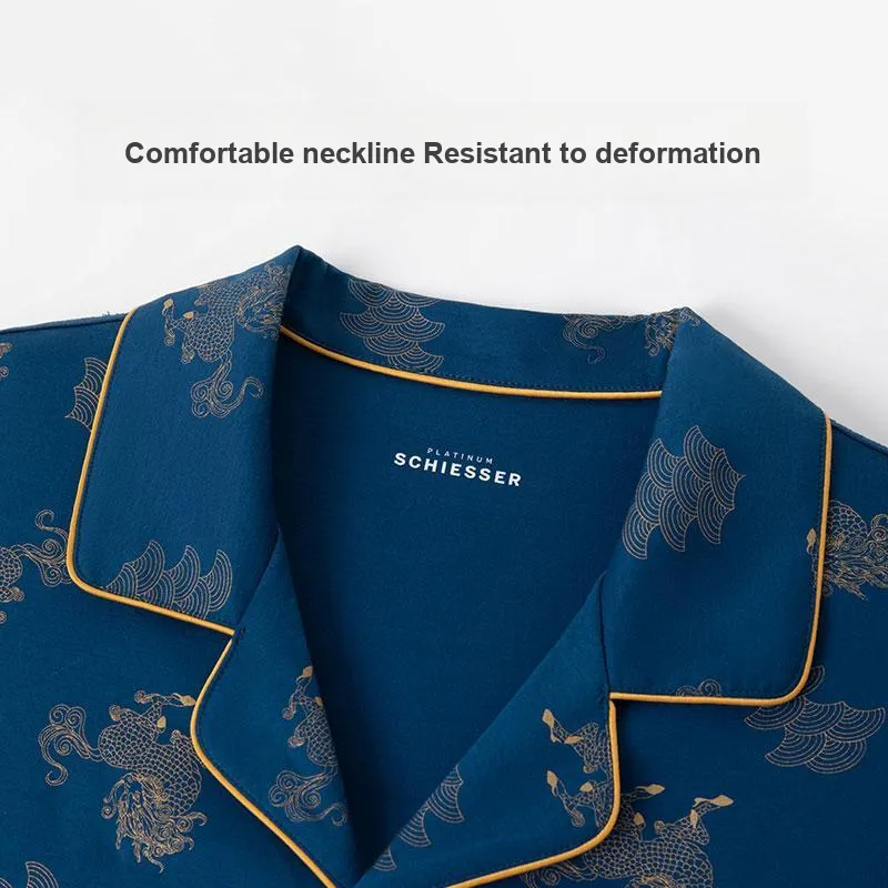 Shuya Pajama Set Men's Peacock Blue-2