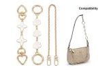 [White Four-Leaf Clover+Camellia Extender Chain]+Decorative Chain 40cm