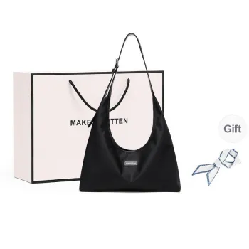MAKEUP KITTEN Nylon Fabric Shoulder Bag Moon-Shaped Bag Dumpling Bag Shoulder Bag Regular Women's Black/Apricot