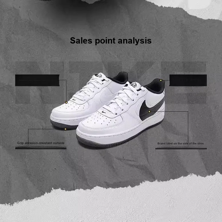 Nike Air Force 1 Anti Slip Wear Resistant Low Top Kids' Skateboarding Shoes Kids'-2