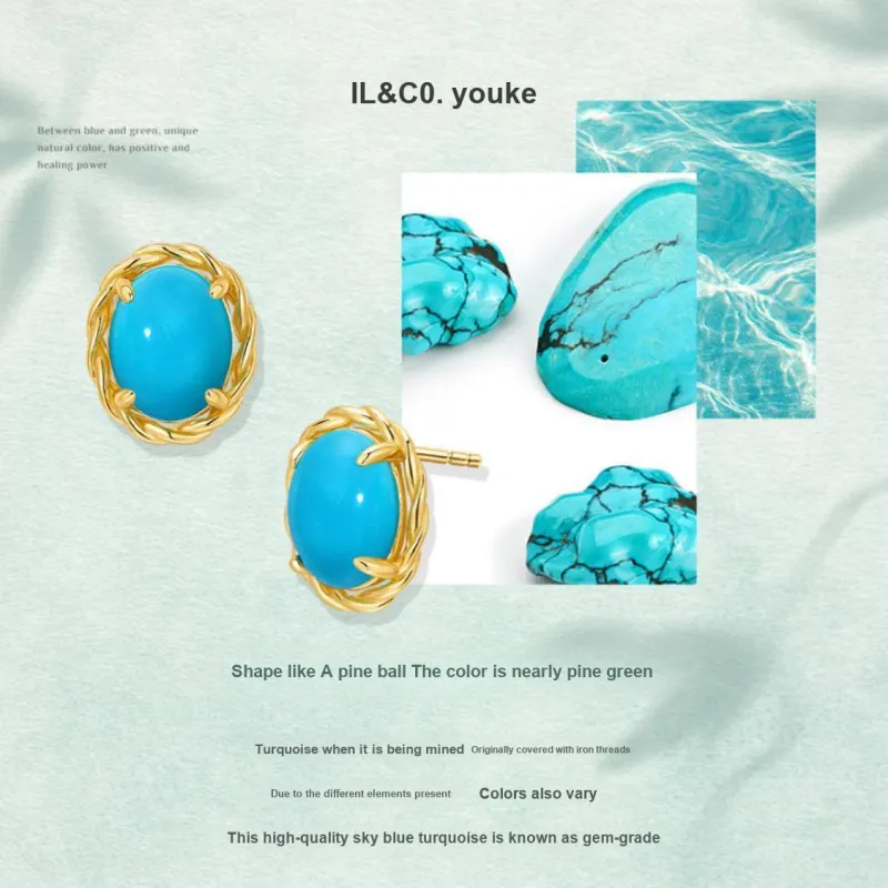 IL&CO. Turquoise Stud Earrings Women's-9