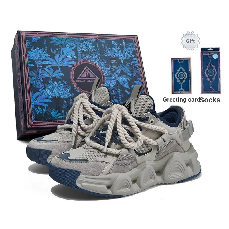 Masongarments Storm 1 Height Increasing Wear-Resistant Low-Top Chunky Sneakers Unisex Haze Gray-0