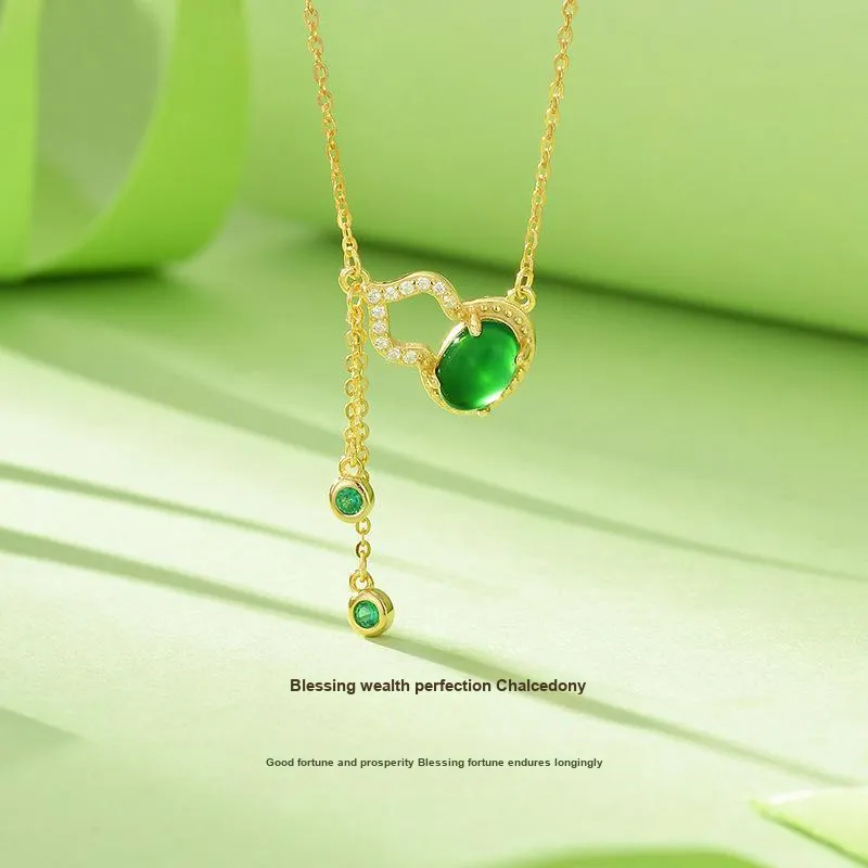 Long Fu Chalcedony Necklaces Women's-1