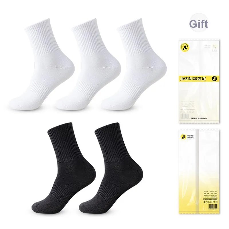 JIAZINI Mid Calf Socks Men's 5 Pack-15