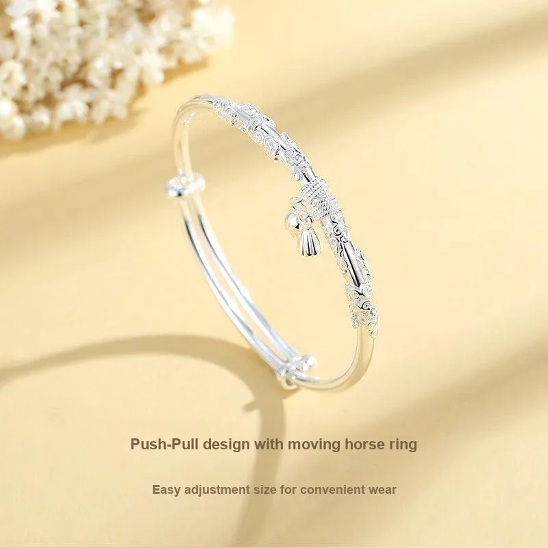 Golden Linmen S999 Fine Silver Sterling Silver Bracelets Unisex-2