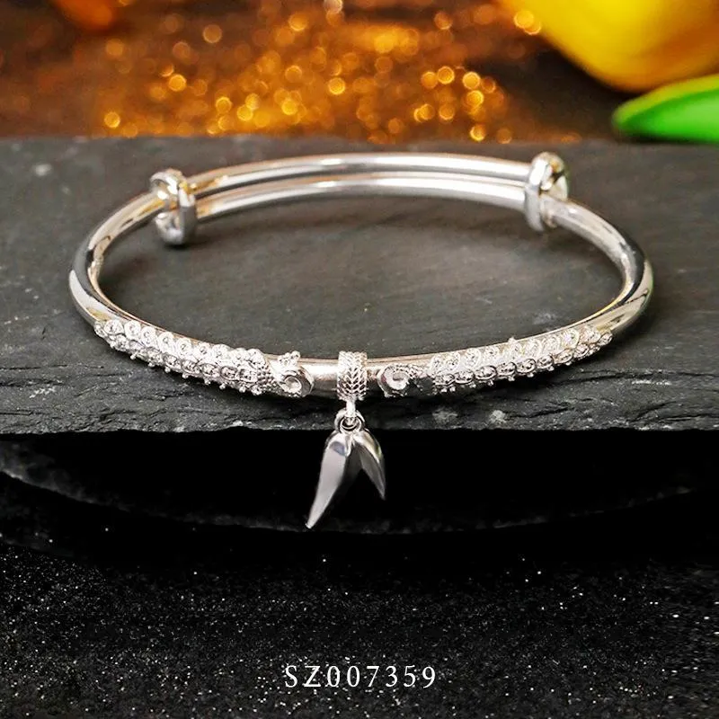 HAOYINFANG 999 Fine Silver Sterling Silver Bracelets Women's-1