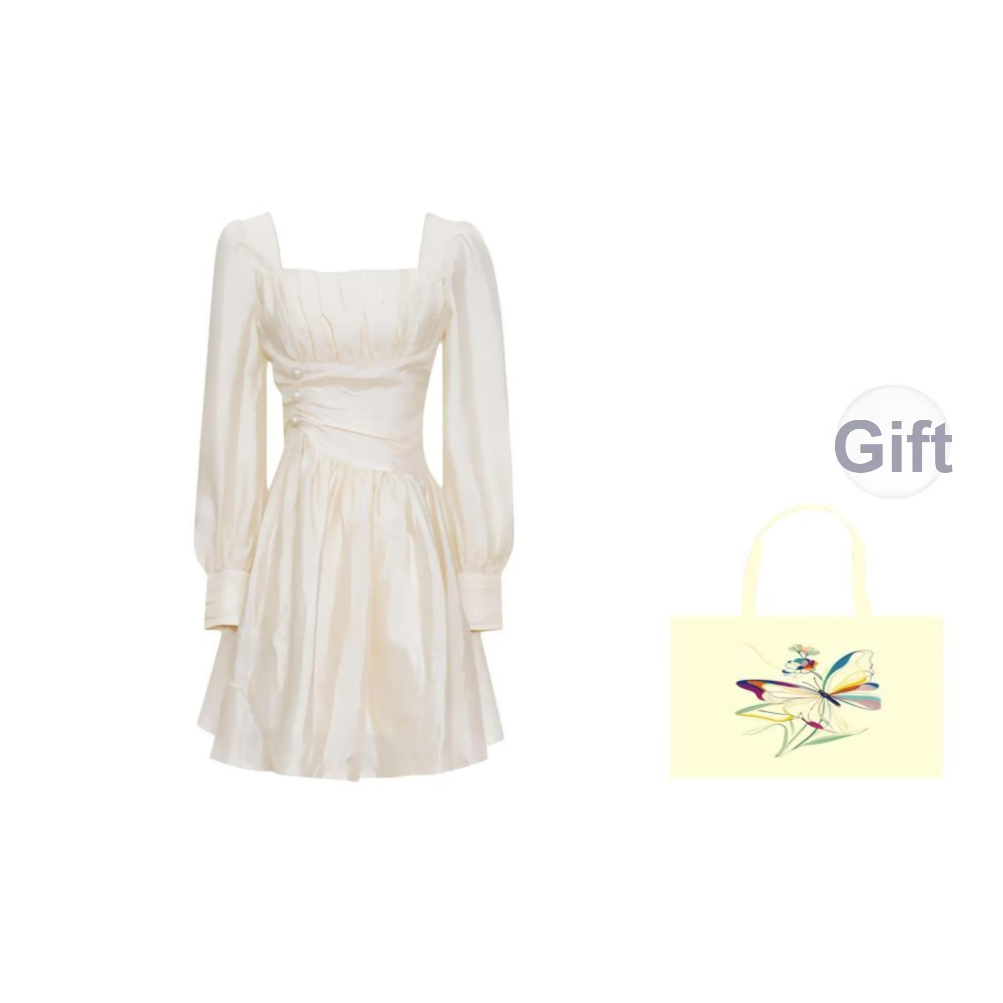 Mu Qingqing Long-Sleeved Dresses Women's Radiant Sweet Dream