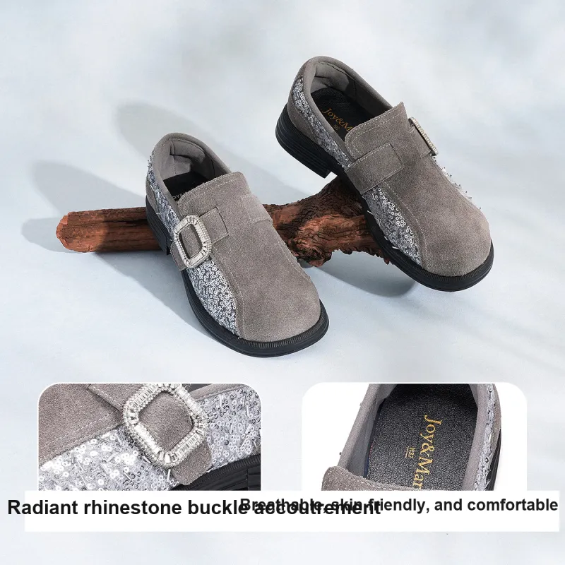 Joy&Mario Loafers Women's Black/Gray/Gold-21
