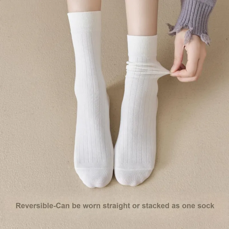Temooues Mid Calf Socks Women's Combo Set-11