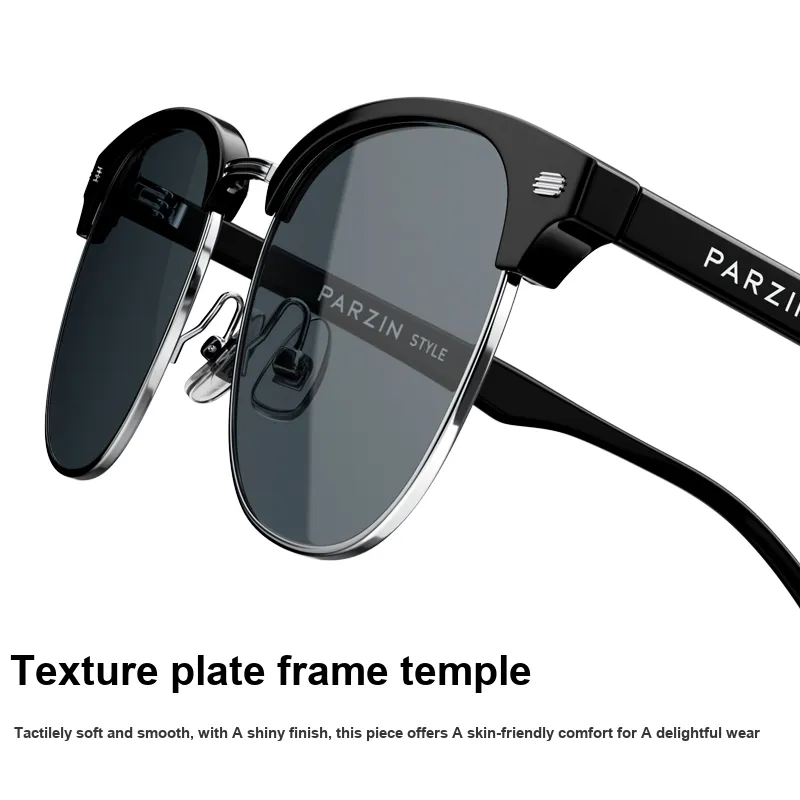 PARZIN Alloy TR/Memory Plastic Plate Frame Browline Sunglasses Unisex-2