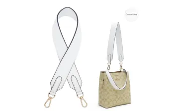 Lan Bao Fan Microfiber Leather Bag Strap Unisex White/Black
