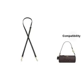 Black Adjustable 94-123cm Crossbody Shoulder Strap with Gold-Tone Buckle