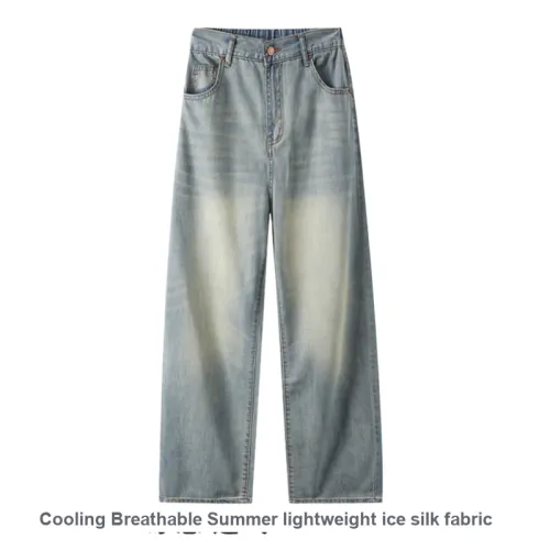 HANDAIWEI Jeans Unisex Light Yellow