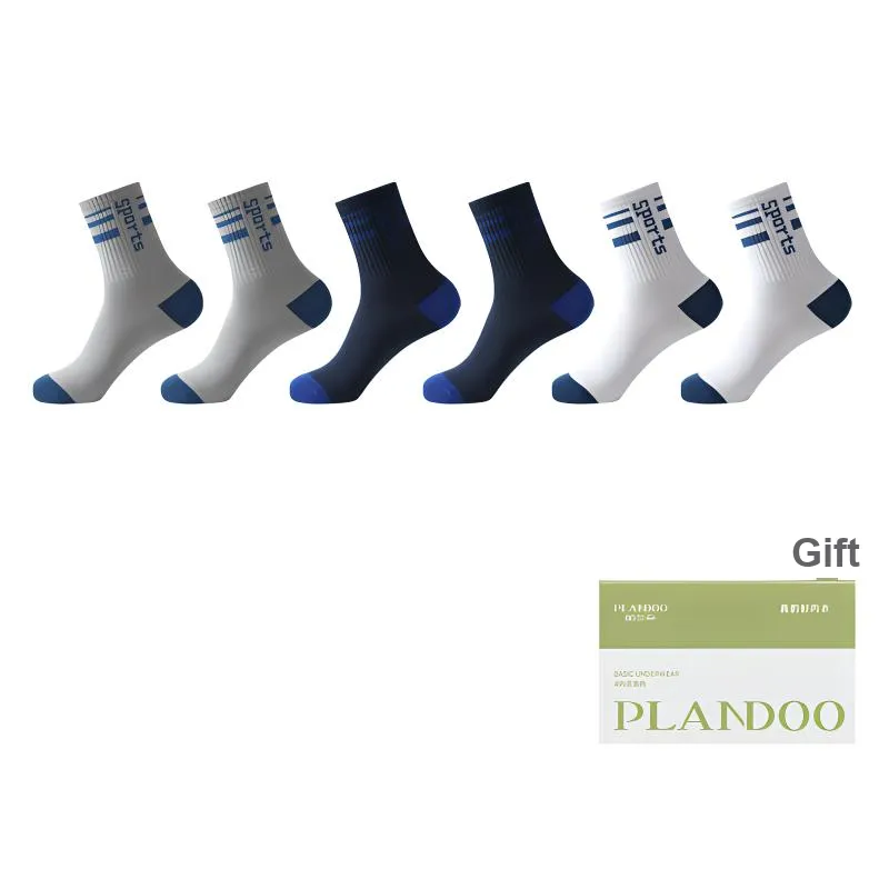 PLANDOO Mid Calf Socks Men's Shopping Bag 6 Pack-8