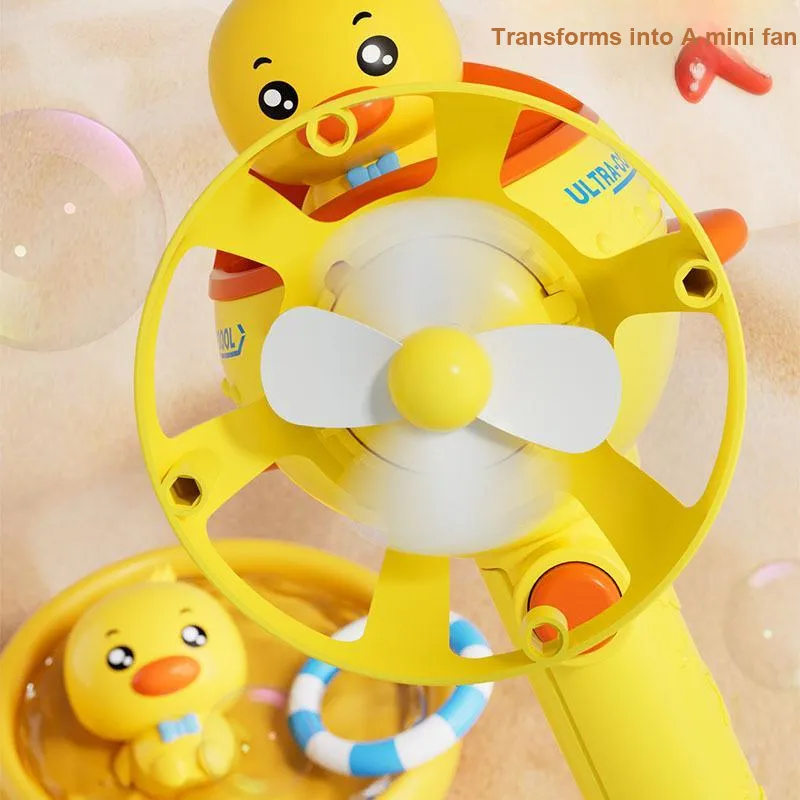 JOY FUER Cute Little Yellow Duck Rainbow Machine Bubble Machines-2