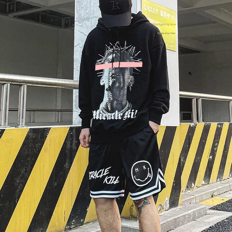 MIRACLE KILL Hooded Loose Fit Sweatshirt Unisex-28