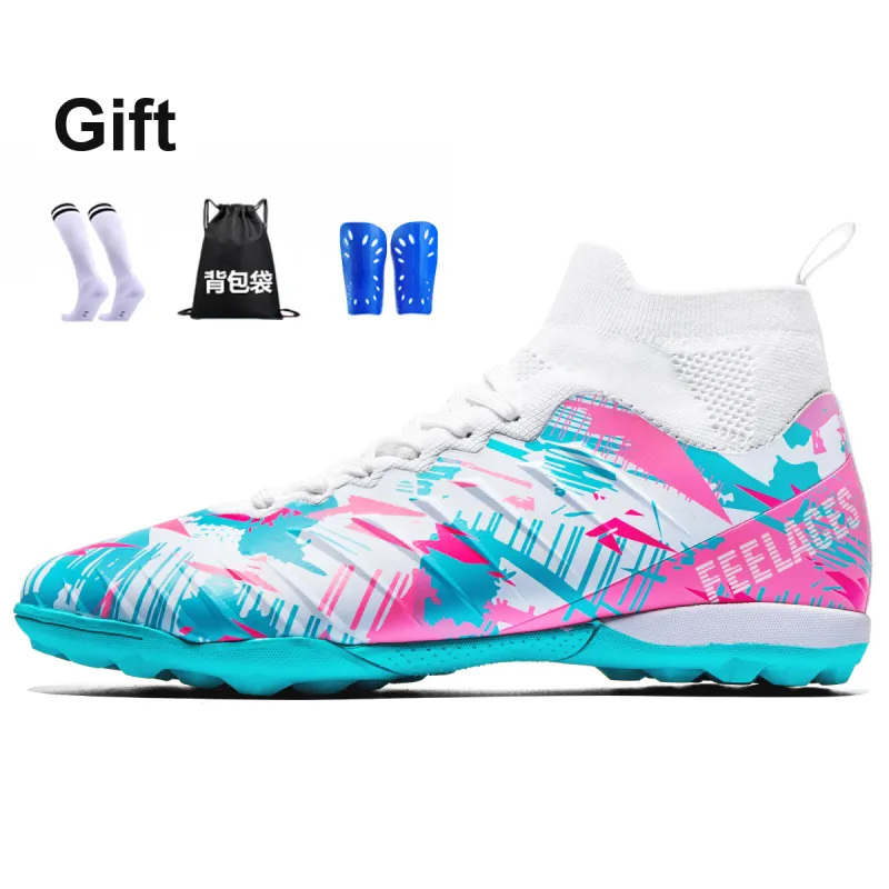 FEELACES Soccer Shoes Unisex Ice Sharp White, Pink Climb 1.0-33