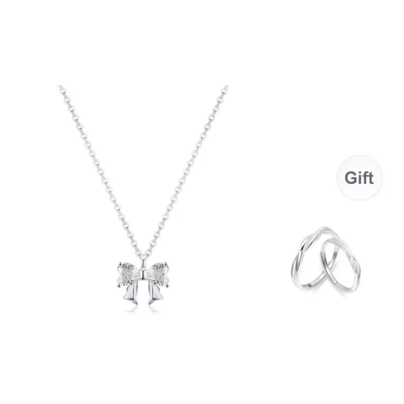BHI Sterling Silver Necklaces Women's Free Couple Rings-0
