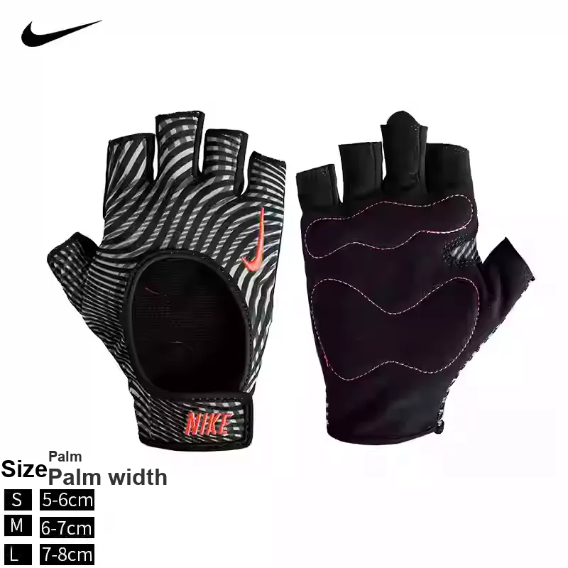 Nike Weightlifting Belts / Gym Gloves Protective Black White Polyester Female-2