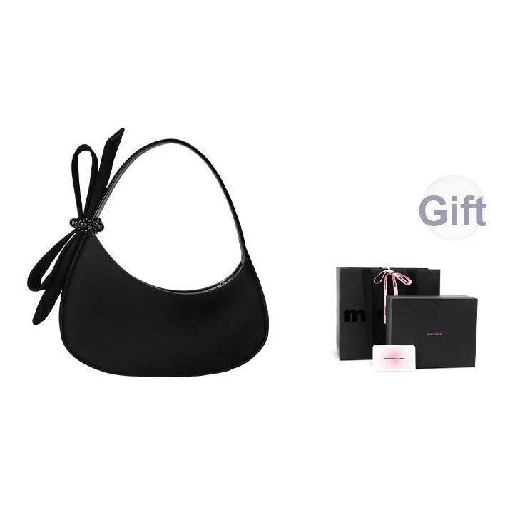 Muuluu Fabric Shoulder Bag Handbag Medium Size Women's Black