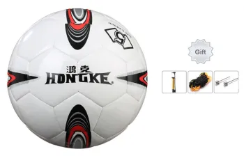 HONGKE Size 5 Soccer PU Machine Stitched Soccer Ball Unisex Red White