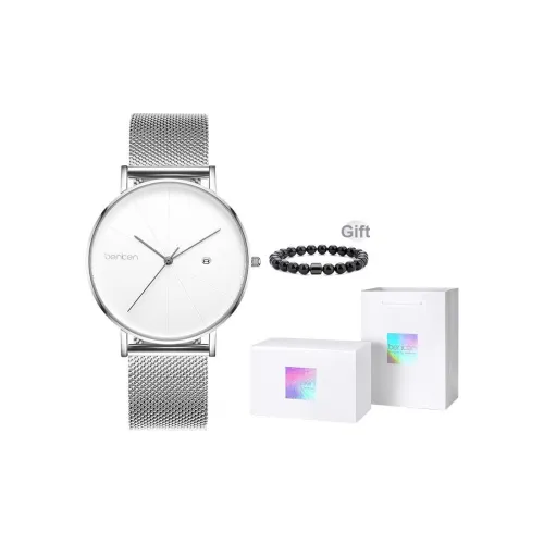 BENKEN Кварцевый механизм нержавеющая сталь ремешок мужские часы черный циферблат