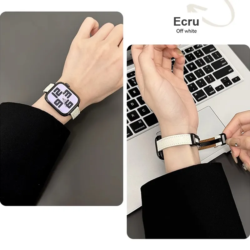 Senior's House Apple Compatibility Watch Band 38 49mm Leather Material-11