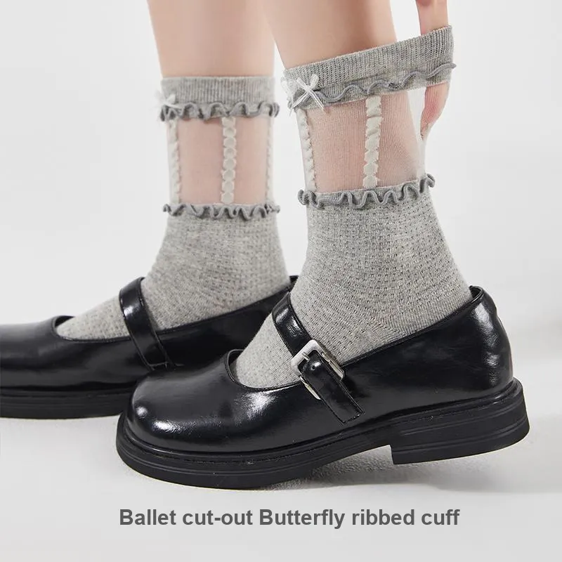JIAZINI Mid Calf Socks Women's Combo Set-4