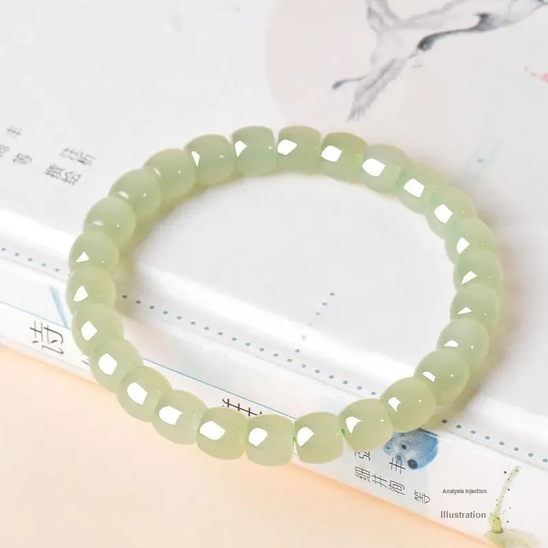 Avani Hetian Jade Bracelets Pale Greenish White Jade Women's-4